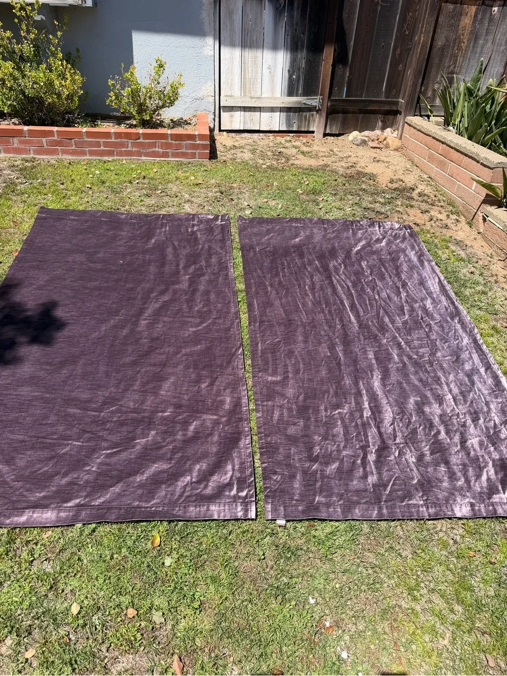 West Elm Velvet Luster 2-Piece Drape Set Purple Unlined Cotton Blend 48x84 GUC